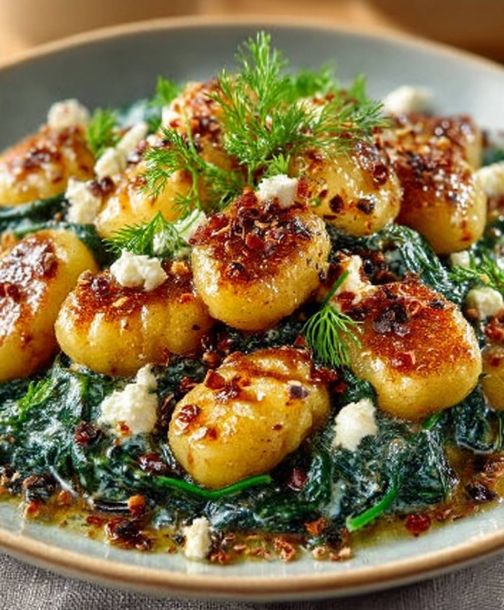 Creamy Gnocchi with Spinach Feta