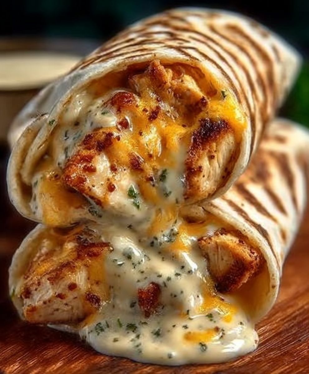Cheesy Garlic Chicken Wraps