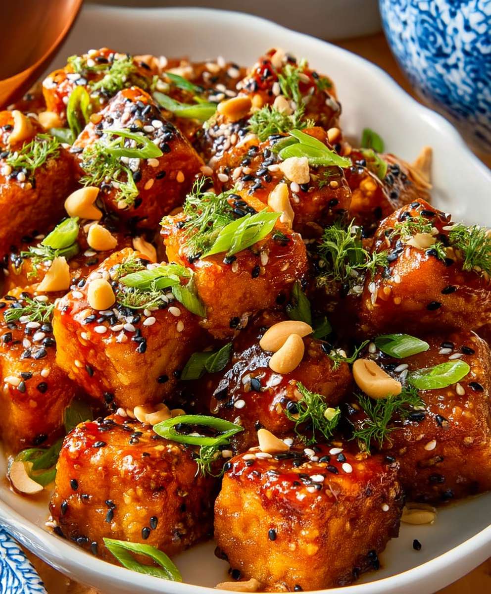 Crispy Honey Garlic Tofu