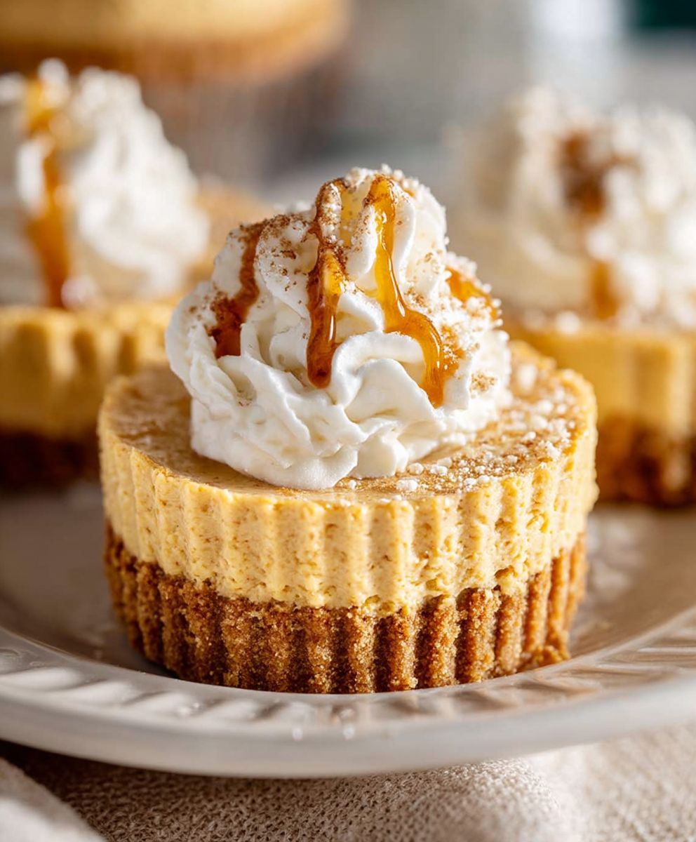 mini no bake pumpkin cheesecakes