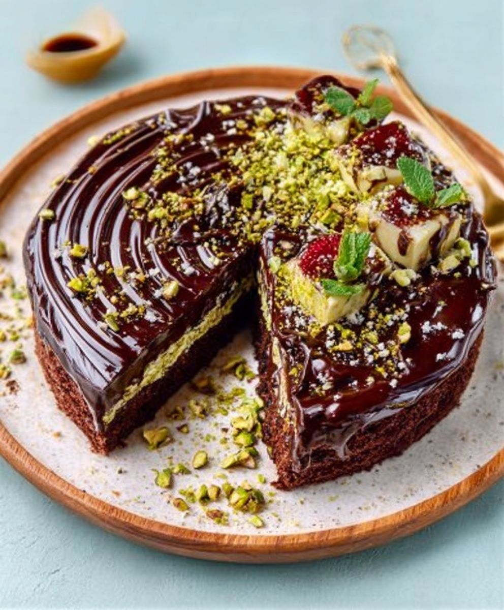 Dubai Chocolate Birthday Cake