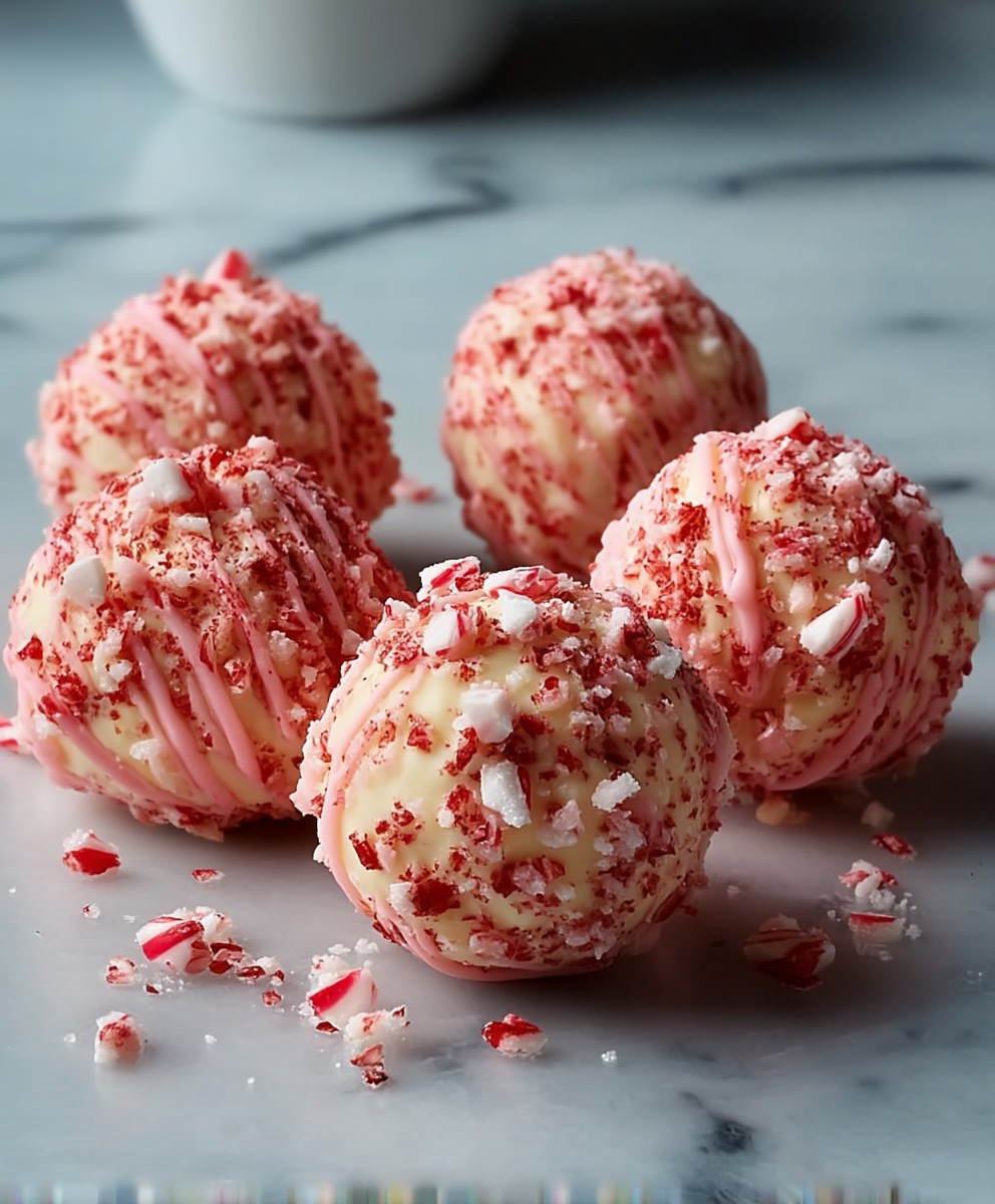 Candy Cane Fudge Snowballs