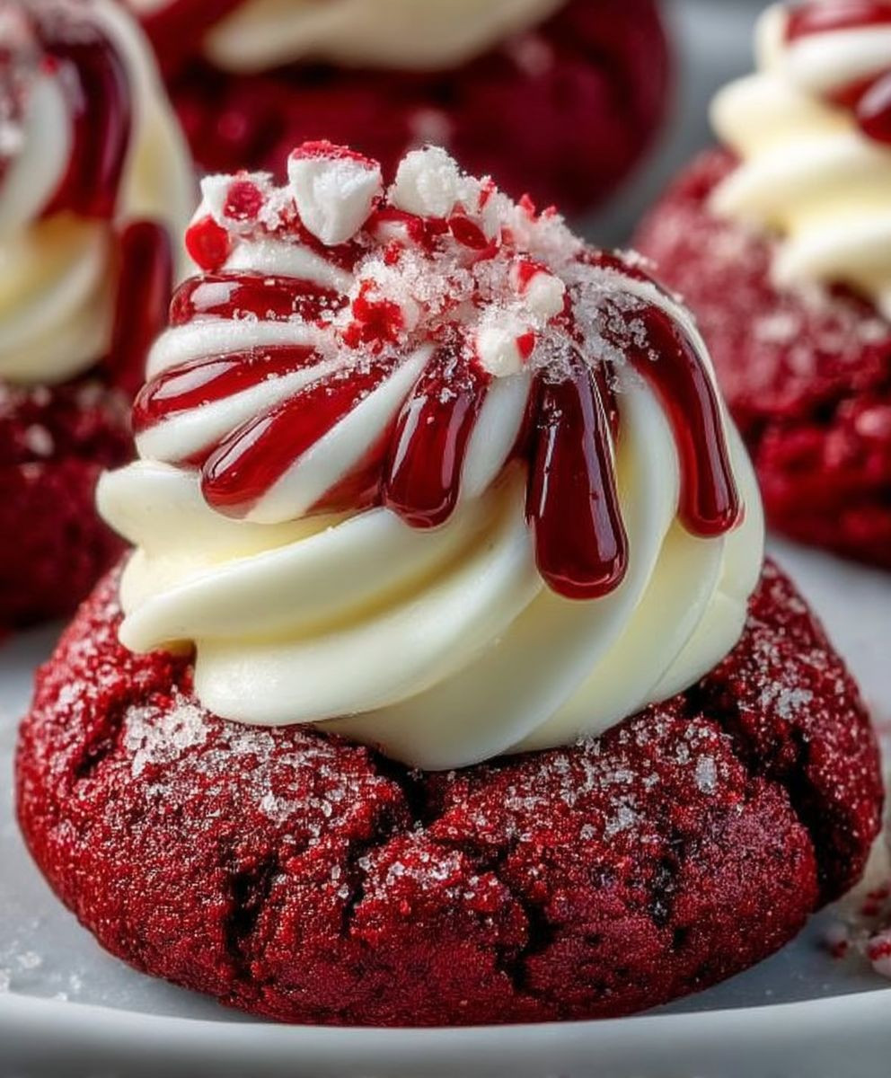 Peppermint Red Velvet Cookies
