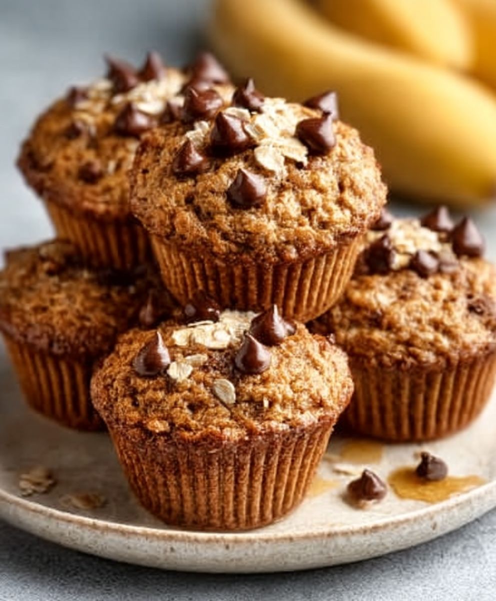 Healthy Banana Oatmeal Muffins