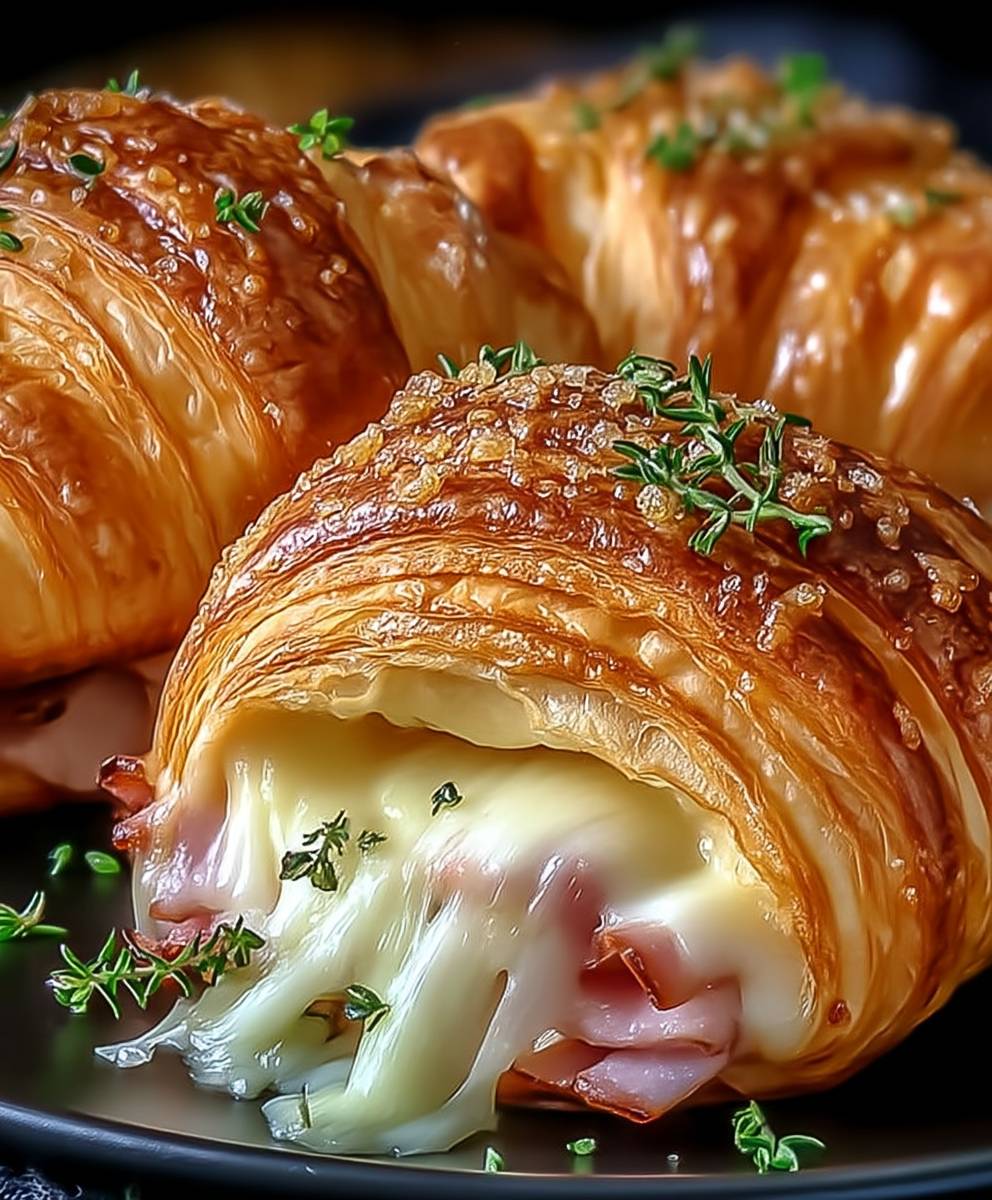 Air Fryer Ham Cheese Croissants