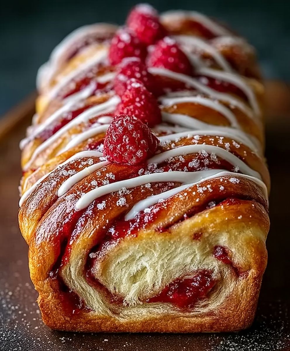 Raspberry Swirl Brioche Loaf