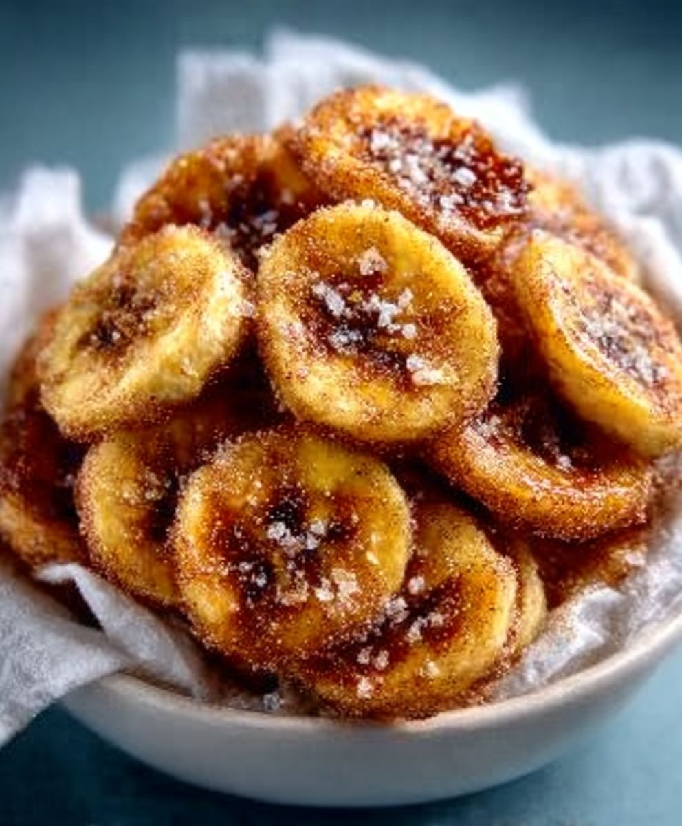 Cinnamon Sugar Air Fryer Banana Chips | Healthy Crispy Snack image 2