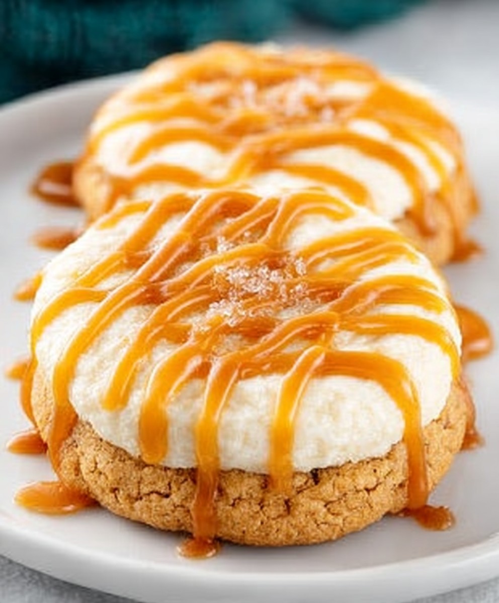 Salted Caramel Cheesecake Cookies | Creamy Decadent Dessert image 2