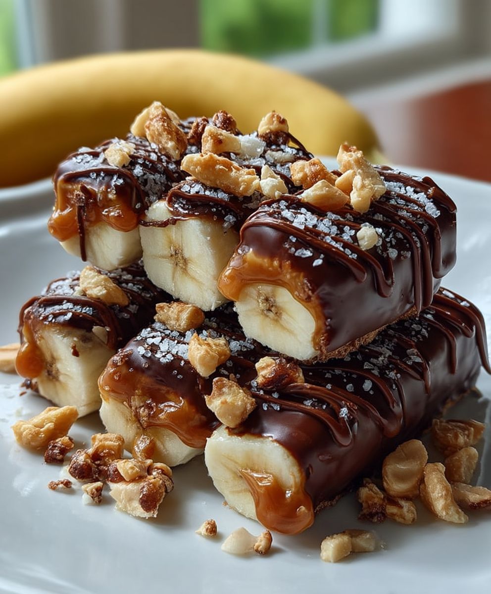 Frozen Banana Snickers | Easy Low Calorie Healthy Dessert Recipe image 2